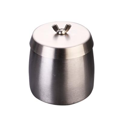 China Customer Logo Classic Stainless Steel Accessories Cigarette Smoking Ashtray with Lid for Homes and Offices for sale