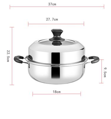 China High Quality Polished Kitchen Stocked Stainless Steel Pot Steamer Casserole Household Kitchen 2 Layers Use for sale