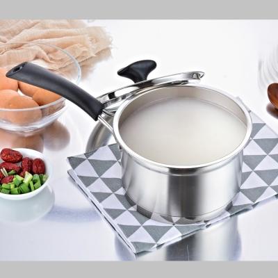 China Sustainable Kitchenware Fashion Stainless Steel Milk Serving Pot For Baby Cooking Milk Boiling Pot With Bakelite Handle for sale