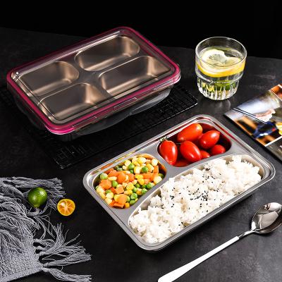 China Sustainable SUS 304 Stainless Steel Lunch Box With PP Lid School Lunch Box Food Container for sale