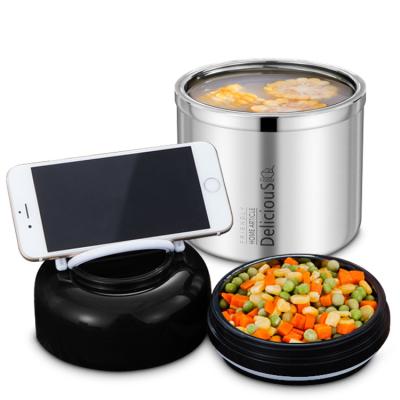 China Freshness Preservation SUS 304 Stainless Steel Vacuum Lunch Box Food Container With Handle for sale