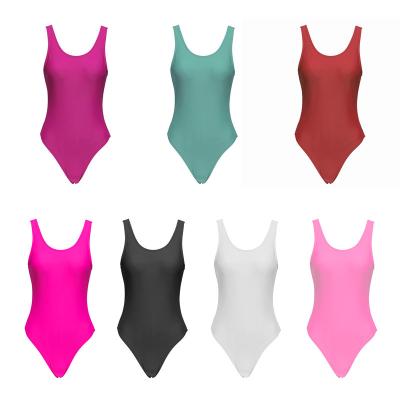 China QUICK DRY Women's Swimsuit Sports Training Swimwear Sexy Sporty Tummy Control One Piece Swimwear Plus Size Solid Swimsuits For Women for sale