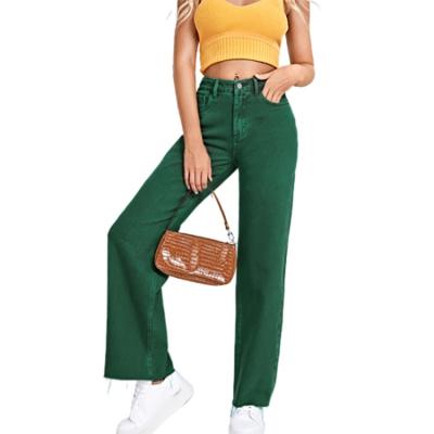 China Factory Direct Sale Fashion Hot QUICK DRY High Waist Wide Leg Pocket Jeans Loose Pants Casual Women Jeans Pants for sale