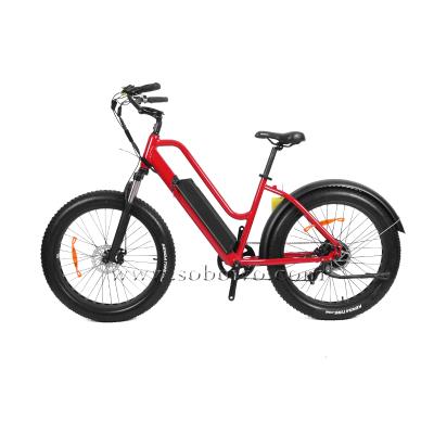 China Sobowo Standard 26 Inch Fat Tire 36V 48V Long Distance Women Electric Road Bike for sale