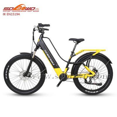 China Sobowo Standard Pedal Auxiliary Step By Fat 26 Inch 500W Mid Motor Women's Electric Ebike for sale