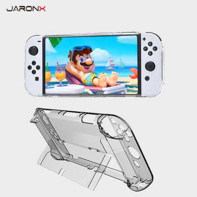 China Dockable JARONX Customized Protective ABS Case Cover Clear Dockable Protector For Nintendo Switch OLED Game Accessories for sale