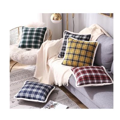 China Wholesale Innermor PORTABLE Customized Cushions Check Nubby Pattern Luxury Plaid Piping Pillows 18x18 for sale