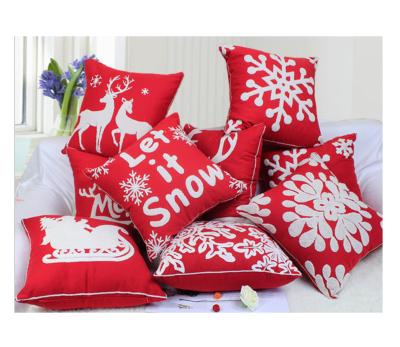 China Newest Arrival Snowman Deer Tree Pattern Design PORTABLE Merry Christmas Animal Luxury Embroidery Decorative Pillows Shape for sale