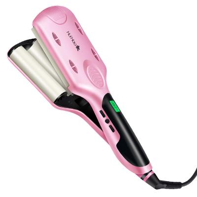 China CEDCER Korean Hair Egg Curling Roll Head Heating 3 Barrel Ceramic Electric Hair Curler Automatic LED Display Big Wave Hair Curler for sale