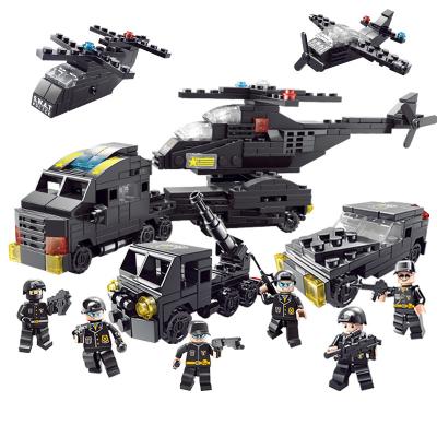 China Hot Selling Intelligence Development Gifts Juncheng Police BANG Helicopter Models Building Block Toy Set DIY Car Toy Brick for sale