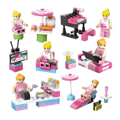 China Intelligence Development LELE BROTHER Fashion Girl Beach Kitchen Bedroom Mini Building Block Toys Bricks for sale