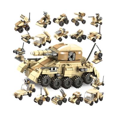 China Intelligence Development LELE BROTHER Creative DIY Army Toys Field Battle Tank Military Small Building Blocks Toy Model For Boys for sale