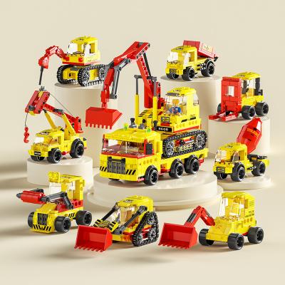 China Developmental Plastic Intellectual Building Toys Custom Legoing City Truck Crane Logo Construction Toys Excavator Forklift Kids Building Brick for sale