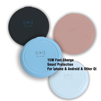 China Mobile Phone Amazon Top Selling Products ODM 15W Qi Fast Wireless Charger Pad 2021 Qi Radio Smart Pad For Iphone Android Phone for sale