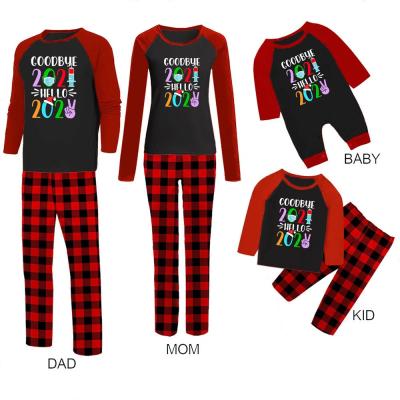 China 2021 New Breathable Christmas Home Wear Family Pajamas Parent-child Sleepwear Matching Outfits Clothes for sale