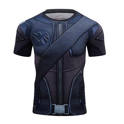 China Cody Lundin Rash Guard Clothes Anti-Wrinkle Mens Gym Wear Custom Superhero T-Shirts for sale