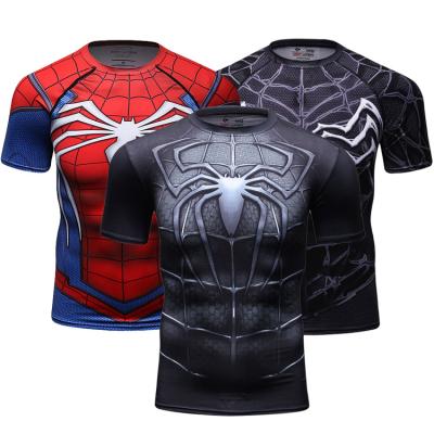 China Anti-pilling DC Comics Women Superhero Spiderman Halloween Costume T-shirt Fitness Tights Under Tees for sale