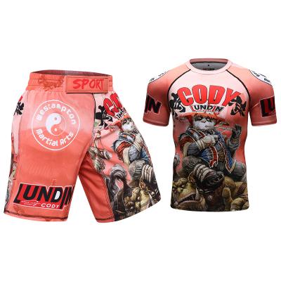 China Wholesale QUICK DRY sublimation printing men's shorts and gym T-shirts jitsu jiu Muttahida Majlis-e-Amal sportswear set for sale