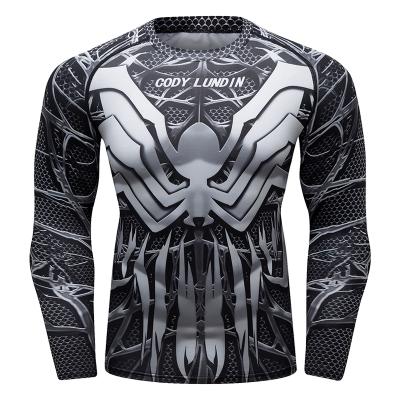 China Custom Anti-wrinkle OEM Design 3D Printing Rash Guard , Quick Dry Spandex Fabric Sports Mens T-shirts for sale