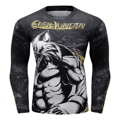 China Custom Wear Mens Training Anti-wrinkle OEM Design Compression T-shirts sublimation printing Stability Muttahida Majlis-e-Amal Rash Guard for sale