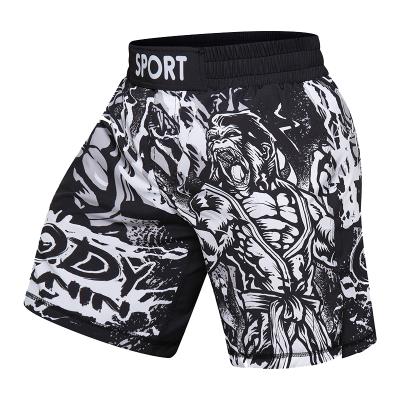 China New Design Breathable Quick Dry Custom Digital Printing OEM Graphic Free Fight Boxing Muttahida Majlis-e-Amal Men's Shorts for sale