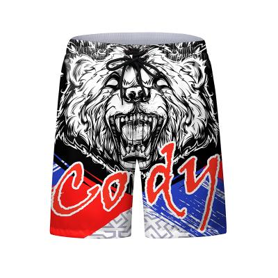 China Breathable quick dry custom made men's sublimation printing boxing jiu jitsu bjj Muttahida Majlis-e-Amal attacking shorts for sale