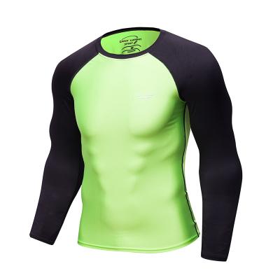 China White Rash Guard Men Long Sleeve OEM Anti-pilling Custom Thermal Compression Shirt For Running for sale