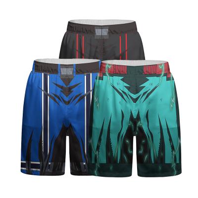 China new Anti-wrinkle wear sporty cartoon sublimated pants elastic waist mens shorts custom logo for sale