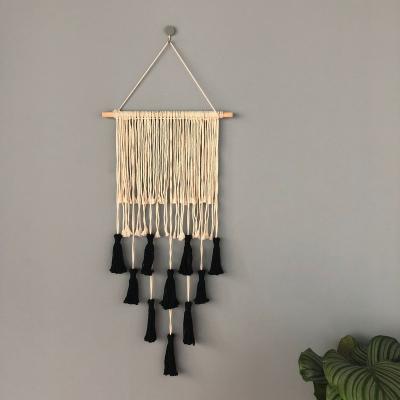 China Modern Bohemian Black and White Tapestry Tassels Tapestry Wall Hanging Home Decorative for sale