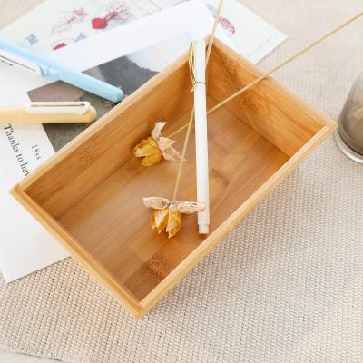 China Desktop Sustainable Multifunctional Storage And Sorting Box Custom Logo Bamboo Cosmetic Jewelry Storage Box for sale