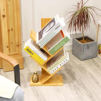 China Viable Vertical Tree Shaped Wooden Multi-Layer Folder Rack Storage Book Storage Desk Rack for sale