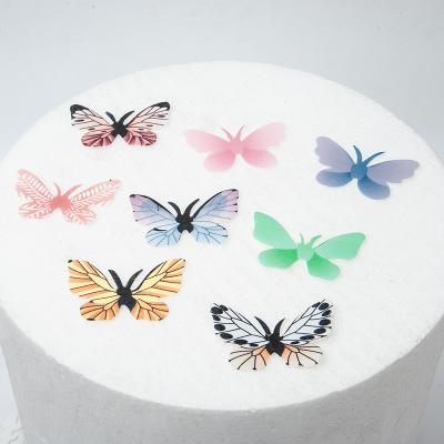 China 100% Eco-friendly 72pcs Cake Toppers And Cupcake Wafer Butterflies Mixed Color 1 Sets With Antenna for sale