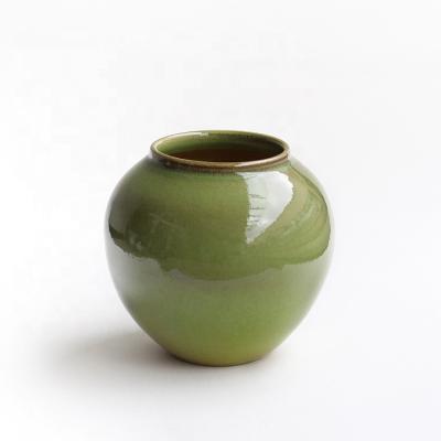 China Olive Color Glazed Ceramic Modern Handmade Vase for Home Hotel Decor Centerpiece Gifts for sale