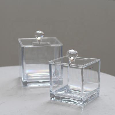 China Viable PC High Quality Materials Clear Square Storage Box With Acrylic Lid 1200ml 4.8