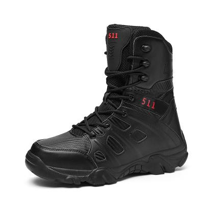 China Good quality round combat drop out outdoor hiking shoes safety men black military boots for sale for sale