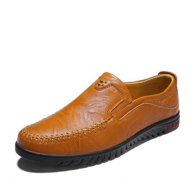 China Fashion Trend Size 37-47 Big Size 37-47 Casual Dress Shoes Yellow Genuine Leather Loafers For Men for sale