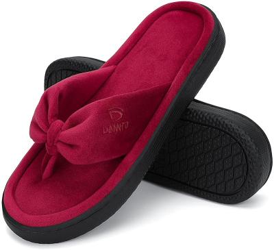 China Fashion Trend Women's Bedroom Slippers Memory Foam Flip Flops Thong Indoor Shoes Open Toe for sale