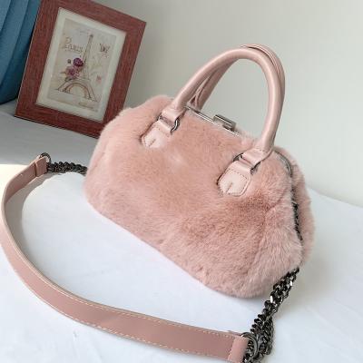 China Fashion FIXED New Arrive Autumn Faux Mink Fur Handbag Women Good Quality Luxury Bags for sale