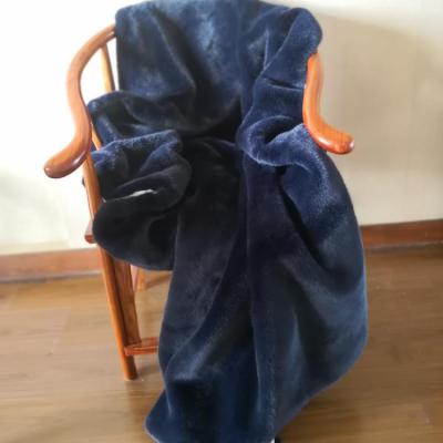 China 2018 Disposable FIXED Luxury Faux Rabbit Dark Blue Fur Sheds Blanket LULUTHROWS-010 for sale