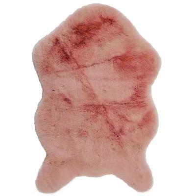 China Rabbit Fur Living Room Plain Shaggy Color Anti-Slip Hot Pink Super Soft Blanket for sale