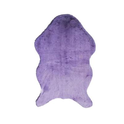 China Anti-slip Custom Purple Rabbit Hair Salon Carpet Floor Handmade Logo Rugs for sale