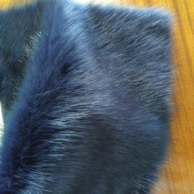 China Super soft high quality washable luxury blue faux pile polyester long faux fur fabric for cushion cover for sale