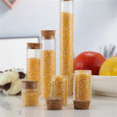 China New Arrival Household Products Transparent Straight Mouth 30mm Glass Bottle Packing Tube Type Bottle With Cork for sale