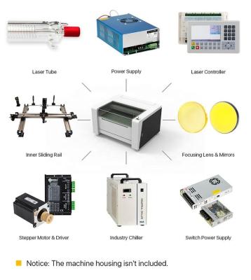 China Cloudray BD02 DIY Air Cooled Laser Cutting Machine Part For Inner Sliding Rail 90-100w CO2 Laser Machine for sale