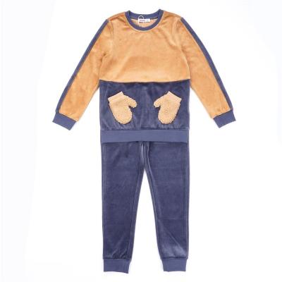 China 2020 newest style children's casual boys children's clothing fall and winter velvet 2 piece sets for sale