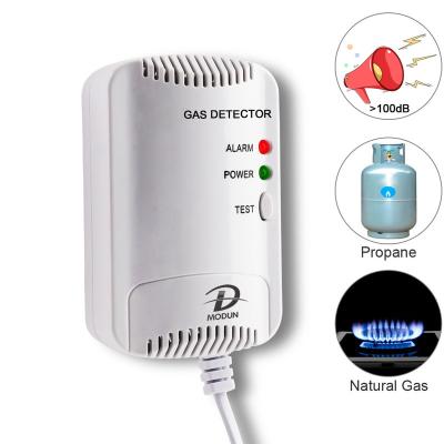 China Alarm Warning Combustible Gas Detector by MODUN, Household Propane Leak Detector for Home Kitchen, Gas Leak Alarm Sensor (White) for sale