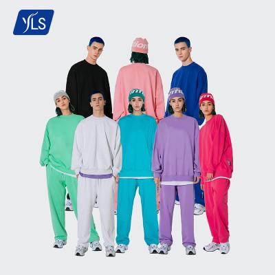 China Anti-Wrinkle YLS Ready To Ship Street Wear Plus Color Logo Pullovers Custom Size Crewneck Sweatshirt Mens Candy Sweatshirt for sale