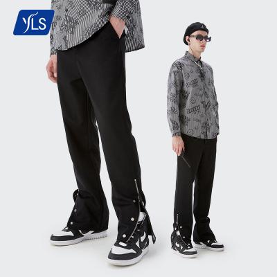 China Wholesale Anti-wrinkle YLS Color Men's Polyester Slim Cargo Fit Pants Casual Leg Opening Zipper For Trousers for sale