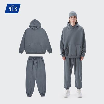 China Wholesale Breathable YLS 460Gsm Terry Cotton French Unisex Single Hoodie Matching 100% Sweatsuit Sweatpants Sets for sale