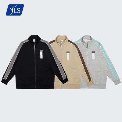 China YLS Waterproof Ready To Ship Reflective Jackets 330Gsm Terry Track Jacket For Mens French Casual Oversized Zipper Men's Jackets for sale